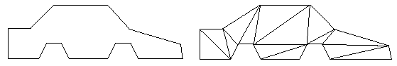 Figura 3-2, un Polígono GeometryInfo y una posible Triangulación