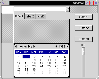 Figura 3: Ventana desarrollo de interfaz grfica en GLADE