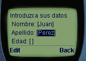 Objeto Input en el emulador