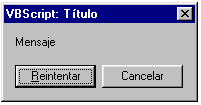 MsgBox VBRetryCancel
